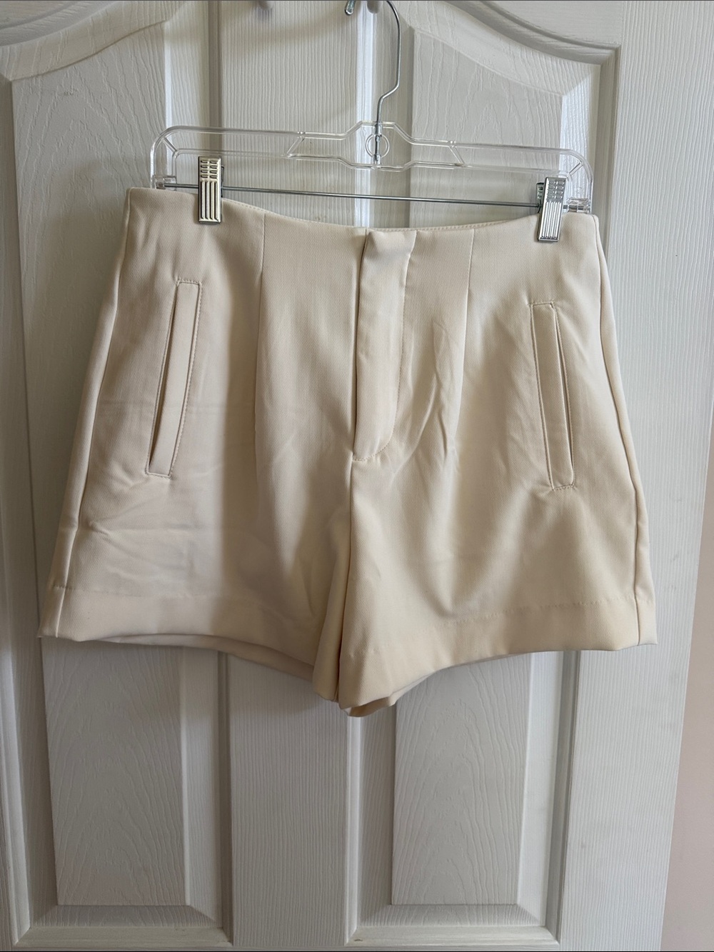 🌸 a new day: Cream High-Waist Tailored Women's Shorts